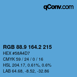 Color code: RGB 88.9 164.2 215 | qconv.com
