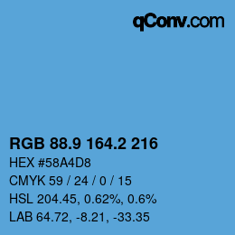 Color code: RGB 88.9 164.2 216 | qconv.com