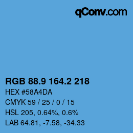 Color code: RGB 88.9 164.2 218 | qconv.com