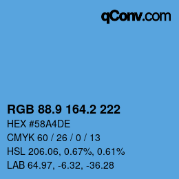 Color code: RGB 88.9 164.2 222 | qconv.com