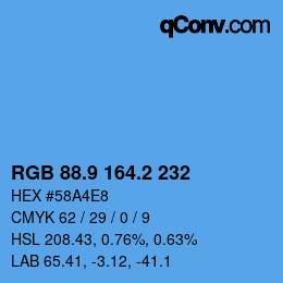 Color code: RGB 88.9 164.2 232 | qconv.com