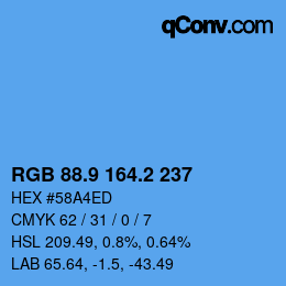 Color code: RGB 88.9 164.2 237 | qconv.com