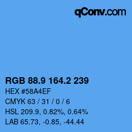 Color code: RGB 88.9 164.2 239 | qconv.com