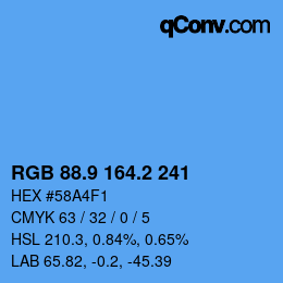 Color code: RGB 88.9 164.2 241 | qconv.com