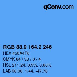 Color code: RGB 88.9 164.2 246 | qconv.com