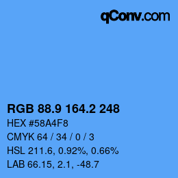カラーコード: RGB 88.9 164.2 248 | qconv.com