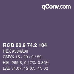 Color code: RGB 88.9 74.2 104 | qconv.com