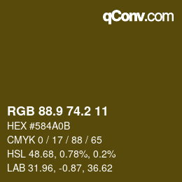 Color code: RGB 88.9 74.2 11 | qconv.com
