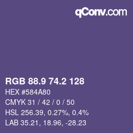 Color code: RGB 88.9 74.2 128 | qconv.com