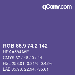 Color code: RGB 88.9 74.2 142 | qconv.com