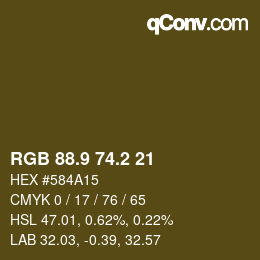 Color code: RGB 88.9 74.2 21 | qconv.com