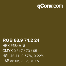Color code: RGB 88.9 74.2 24 | qconv.com