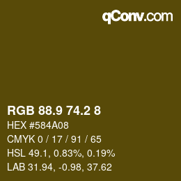 Color code: RGB 88.9 74.2 8 | qconv.com