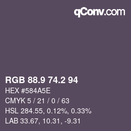 Color code: RGB 88.9 74.2 94 | qconv.com