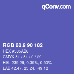 カラーコード: RGB 88.9 90 182 | qconv.com