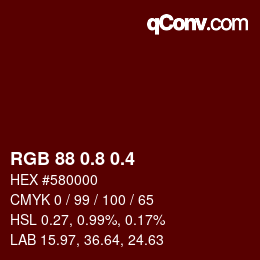 カラーコード: RGB 88 0.8 0.4 | qconv.com