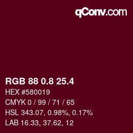 カラーコード: RGB 88 0.8 25.4 | qconv.com