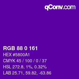 颜色代码: RGB 88 0 161 | qconv.com