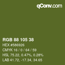 Farbcode: RGB 88 105 38 | qconv.com