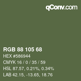 Code couleur: RGB 88 105 68 | qconv.com