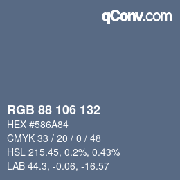 Farbcode: RGB 88 106 132 | qconv.com