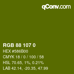 颜色代码: RGB 88 107 0 | qconv.com
