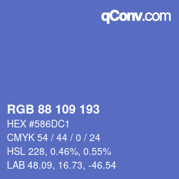 Color code: RGB 88 109 193 | qconv.com