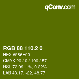 カラーコード: RGB 88 110.2 0 | qconv.com