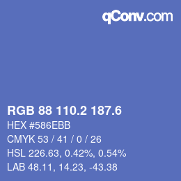 カラーコード: RGB 88 110.2 187.6 | qconv.com