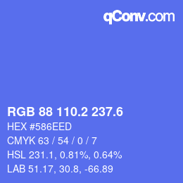 カラーコード: RGB 88 110.2 237.6 | qconv.com
