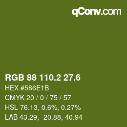 カラーコード: RGB 88 110.2 27.6 | qconv.com