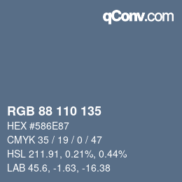颜色代码: RGB 88 110 135 | qconv.com