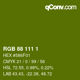 颜色代码: RGB 88 111 1 | qconv.com