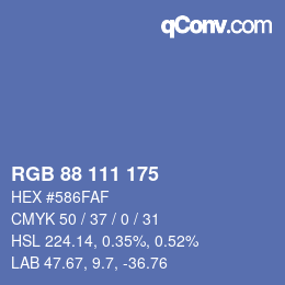 Farbcode: RGB 88 111 175 | qconv.com