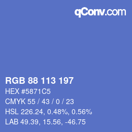 Color code: RGB 88 113 197 | qconv.com