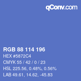 Color code: RGB 88 114 196 | qconv.com