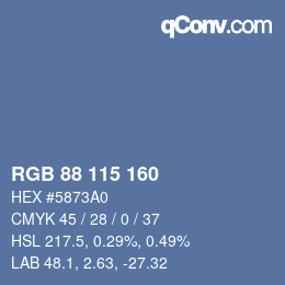 Farbcode: RGB 88 115 160 | qconv.com