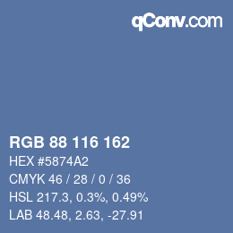 Farbcode: RGB 88 116 162 | qconv.com