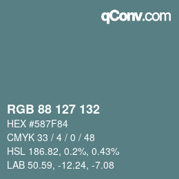 Farbcode: RGB 88 127 132 | qconv.com