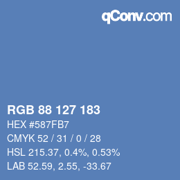 Color code: RGB 88 127 183 | qconv.com