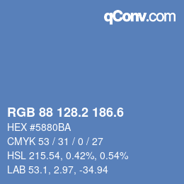 カラーコード: RGB 88 128.2 186.6 | qconv.com