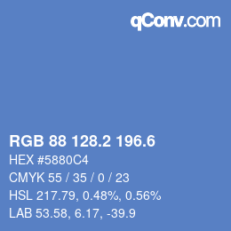 カラーコード: RGB 88 128.2 196.6 | qconv.com