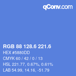 カラーコード: RGB 88 128.6 221.6 | qconv.com