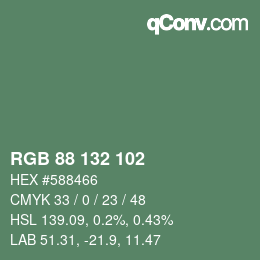 Farbcode: RGB 88 132 102 | qconv.com