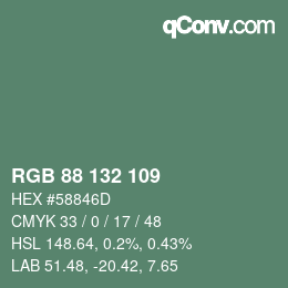 Farbcode: RGB 88 132 109 | qconv.com