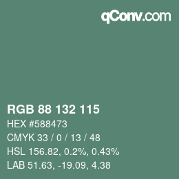 Farbcode: RGB 88 132 115 | qconv.com