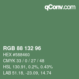 Farbcode: RGB 88 132 96 | qconv.com