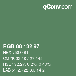 Farbcode: RGB 88 132 97 | qconv.com