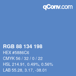 Color code: RGB 88 134 198 | qconv.com