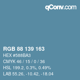 Farbcode: RGB 88 139 163 | qconv.com